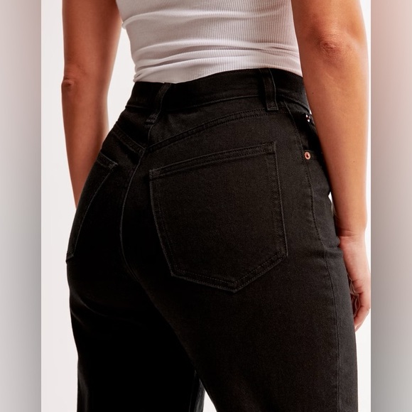 NWT Abercrombie & Fitch Curve Love The 90s Straight Ultra High Rise Black 31 12s - Picture 5 of 12